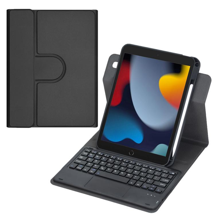 غطاء لوحي من الجلد مع لوحة مفاتيح بلوتوث دوارة 360 درجة مع لوحة لمس، لجهاز iPad Pro 11 2025 / 2024، لجهاز iPad 2025 / 2022، لجهاز iPad Air 11 2025 / iPad Pro 11 2022، لجهاز iPad 10.2 2021 / 2019 / iPad Air 3