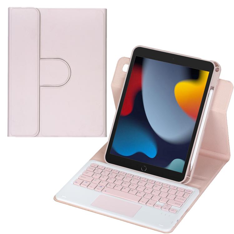 غطاء لوحي من الجلد مع لوحة مفاتيح بلوتوث دوارة 360 درجة مع لوحة لمس، لجهاز iPad Pro 11 2025 / 2024، لجهاز iPad 2025 / 2022، لجهاز iPad Air 11 2025 / iPad Pro 11 2022، لجهاز iPad 10.2 2021 / 2019 / iPad Air 3