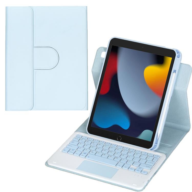 غطاء لوحي من الجلد مع لوحة مفاتيح بلوتوث دوارة 360 درجة مع لوحة لمس، لجهاز iPad Pro 11 2025 / 2024، لجهاز iPad 2025 / 2022، لجهاز iPad Air 11 2025 / iPad Pro 11 2022، لجهاز iPad 10.2 2021 / 2019 / iPad Air 3