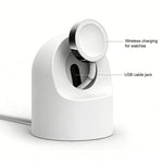 xDfind لحامل شحن ساعة آبل الذكية من السيليكون ومجموعة شاحن USB، سيليكون + USB (أبيض)، سيليكون + USB (أسود)
