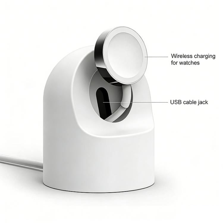 xDfind لحامل شحن ساعة آبل الذكية من السيليكون ومجموعة شاحن USB، سيليكون + USB (أبيض)، سيليكون + USB (أسود)