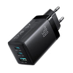 شاحن JOYROOM JR-TG10 بقوة 65W GaN مع منفذي Type-C ومنفذ USB 3، مع كابل Type-C إلى Type-C، قابس الاتحاد الأوروبي، قابس المملكة المتحدة