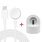 xDfind لحامل شحن ساعة آبل الذكية من السيليكون ومجموعة شاحن Type-C، سيليكون + Type-C (أبيض)، سيليكون + Type-C (أسود)