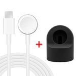 xDfind لحامل شحن ساعة آبل الذكية من السيليكون ومجموعة شاحن Type-C، سيليكون + Type-C (أبيض)، سيليكون + Type-C (أسود)