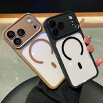 غطاء هاتف شفاف مع تغطية كاملة للكاميرا ومغناطيس مطلي بالكهرباء، لهاتف iPhone 17 Pro Max، iPhone 17 Pro