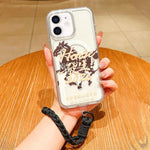 غطاء هاتف كامل من الأكريليك المغناطيسي بطبعة سنة الحصان مع حبل معلق، لهواتف iPhone 13، iPhone 12، iPhone 12 Pro Max، iPhone 12 Pro