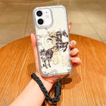 غطاء هاتف كامل من الأكريليك المغناطيسي بطبعة سنة الحصان مع حبل معلق، لهواتف iPhone 13، iPhone 12، iPhone 12 Pro Max، iPhone 12 Pro