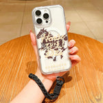 غطاء هاتف كامل من الأكريليك المغناطيسي بطبعة سنة الحصان مع حبل معلق، لهواتف iPhone 13، iPhone 12، iPhone 12 Pro Max، iPhone 12 Pro