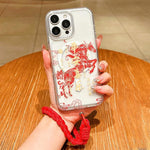غطاء هاتف كامل من الأكريليك المغناطيسي بطبعة سنة الحصان مع حبل معلق، لهواتف iPhone 13، iPhone 12، iPhone 12 Pro Max، iPhone 12 Pro