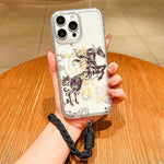غطاء هاتف كامل من الأكريليك المغناطيسي بطبعة سنة الحصان مع حبل معلق، لهواتف iPhone 13، iPhone 12، iPhone 12 Pro Max، iPhone 12 Pro