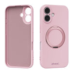غطاء هاتف من السيليكون السائل المغناطيسي صديق البشرة مع حامل من ABEEL، لهاتف iPhone 17 Pro Max، iPhone 17 Pro، iPhone 17، iPhone 16 Pro Max، iPhone 16 Pro، iPhone 16