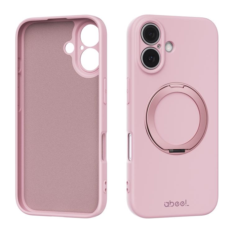 غطاء هاتف من السيليكون السائل المغناطيسي صديق البشرة مع حامل من ABEEL، لهاتف iPhone 17 Pro Max، iPhone 17 Pro، iPhone 17، iPhone 16 Pro Max، iPhone 16 Pro، iPhone 16