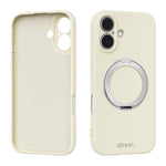 غطاء هاتف من السيليكون السائل المغناطيسي صديق البشرة مع حامل من ABEEL، لهاتف iPhone 17 Pro Max، iPhone 17 Pro، iPhone 17، iPhone 16 Pro Max، iPhone 16 Pro، iPhone 16