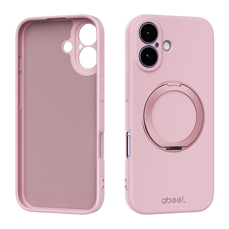 غطاء هاتف من السيليكون السائل المغناطيسي صديق البشرة مع حامل من ABEEL، لهاتف iPhone 17 Pro Max، iPhone 17 Pro، iPhone 17، iPhone 16 Pro Max، iPhone 16 Pro، iPhone 16