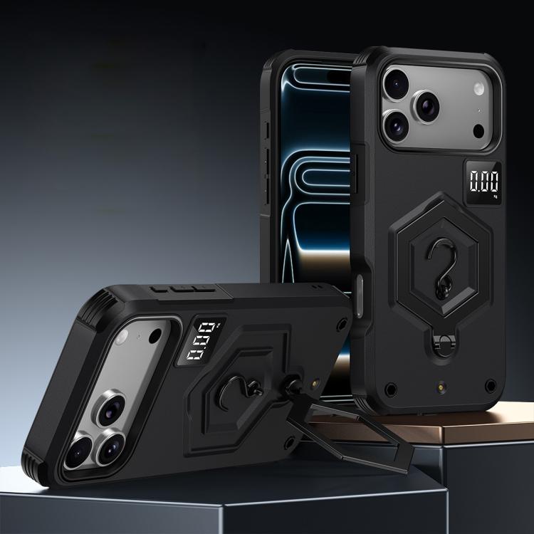 غطاء هاتف مع حامل مغناطيسي على شكل درع سداسي الوزن، لهواتف iPhone 17 Pro Max، iPhone 17 Pro، iPhone 17، iPhone Air، iPhone 16 Pro Max، iPhone 16 Pro
