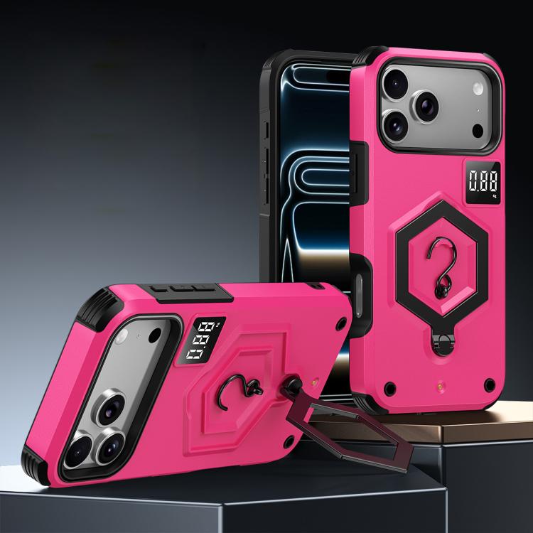 غطاء هاتف مع حامل مغناطيسي على شكل درع سداسي الوزن، لهواتف iPhone 17 Pro Max، iPhone 17 Pro، iPhone 17، iPhone Air، iPhone 16 Pro Max، iPhone 16 Pro