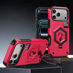 غطاء هاتف مع حامل مغناطيسي على شكل درع سداسي الوزن، لهواتف iPhone 17 Pro Max، iPhone 17 Pro، iPhone 17، iPhone Air، iPhone 16 Pro Max، iPhone 16 Pro