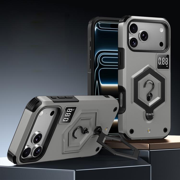 غطاء هاتف مع حامل مغناطيسي على شكل درع سداسي الوزن، لهواتف iPhone 17 Pro Max، iPhone 17 Pro، iPhone 17، iPhone Air، iPhone 16 Pro Max، iPhone 16 Pro