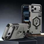 غطاء هاتف مع حامل مغناطيسي على شكل درع سداسي الوزن، لهواتف iPhone 17 Pro Max، iPhone 17 Pro، iPhone 17، iPhone Air، iPhone 16 Pro Max، iPhone 16 Pro