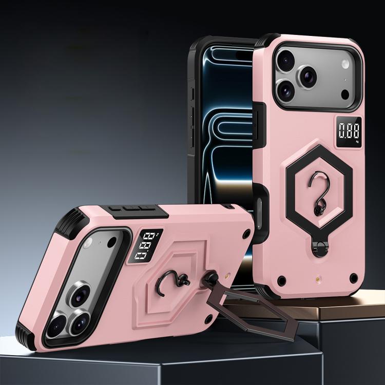غطاء هاتف مع حامل مغناطيسي على شكل درع سداسي الوزن، لهواتف iPhone 17 Pro Max، iPhone 17 Pro، iPhone 17، iPhone Air، iPhone 16 Pro Max، iPhone 16 Pro