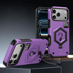 غطاء هاتف مع حامل مغناطيسي على شكل درع سداسي الوزن، لهواتف iPhone 17 Pro Max، iPhone 17 Pro، iPhone 17، iPhone Air، iPhone 16 Pro Max، iPhone 16 Pro