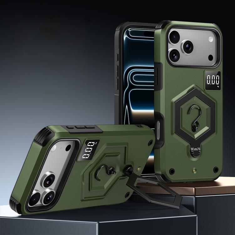 غطاء هاتف مع حامل مغناطيسي على شكل درع سداسي الوزن، لهواتف iPhone 17 Pro Max، iPhone 17 Pro، iPhone 17، iPhone Air، iPhone 16 Pro Max، iPhone 16 Pro