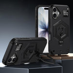 غطاء هاتف مع حامل مغناطيسي على شكل درع سداسي الوزن، لهواتف iPhone 17 Pro Max، iPhone 17 Pro، iPhone 17، iPhone Air، iPhone 16 Pro Max، iPhone 16 Pro