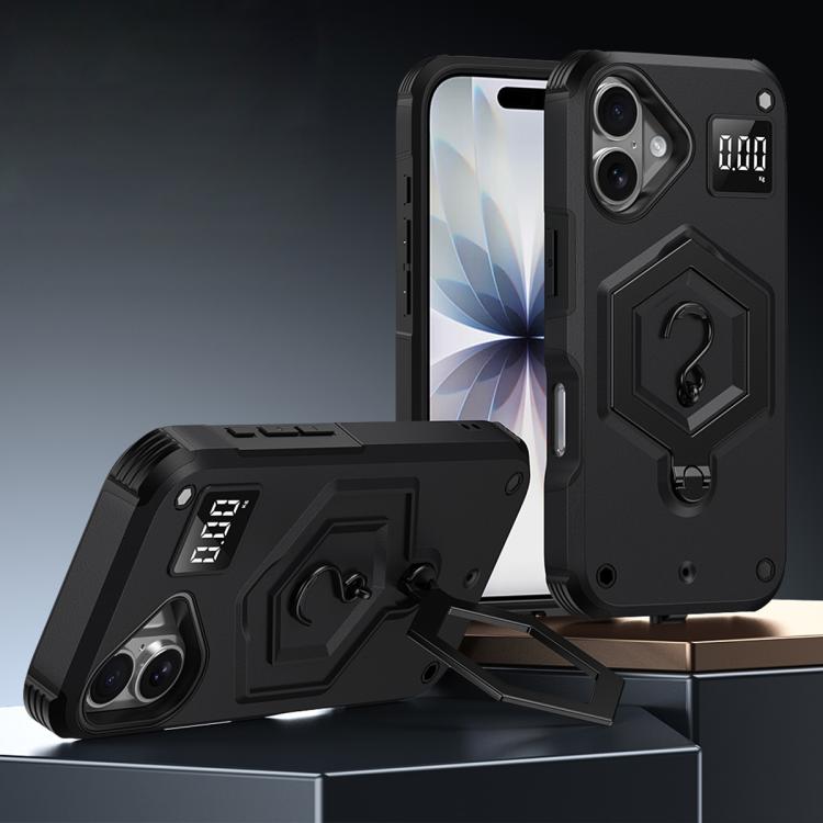 غطاء هاتف مع حامل مغناطيسي على شكل درع سداسي الوزن، لهواتف iPhone 17 Pro Max، iPhone 17 Pro، iPhone 17، iPhone Air، iPhone 16 Pro Max، iPhone 16 Pro