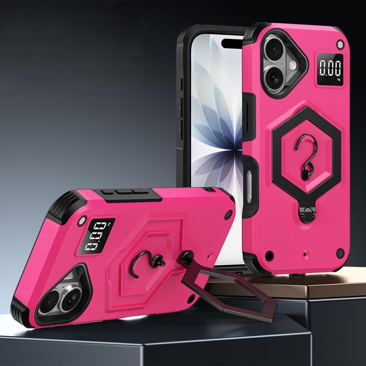 غطاء هاتف مع حامل مغناطيسي على شكل درع سداسي الوزن، لهواتف iPhone 17 Pro Max، iPhone 17 Pro، iPhone 17، iPhone Air، iPhone 16 Pro Max، iPhone 16 Pro