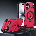 غطاء هاتف مع حامل مغناطيسي على شكل درع سداسي الوزن، لهواتف iPhone 17 Pro Max، iPhone 17 Pro، iPhone 17، iPhone Air، iPhone 16 Pro Max، iPhone 16 Pro