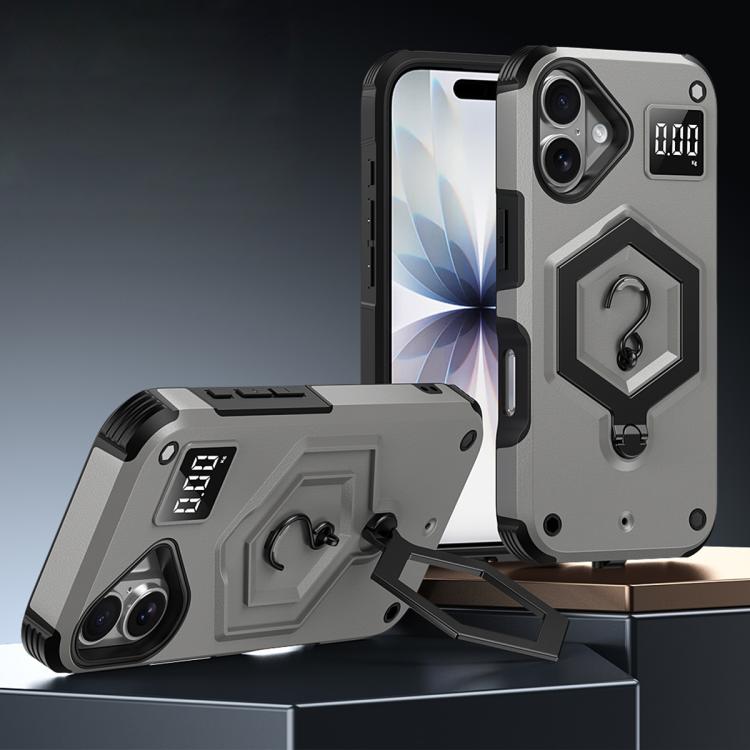 غطاء هاتف مع حامل مغناطيسي على شكل درع سداسي الوزن، لهواتف iPhone 17 Pro Max، iPhone 17 Pro، iPhone 17، iPhone Air، iPhone 16 Pro Max، iPhone 16 Pro