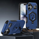 غطاء هاتف مع حامل مغناطيسي على شكل درع سداسي الوزن، لهواتف iPhone 17 Pro Max، iPhone 17 Pro، iPhone 17، iPhone Air، iPhone 16 Pro Max، iPhone 16 Pro
