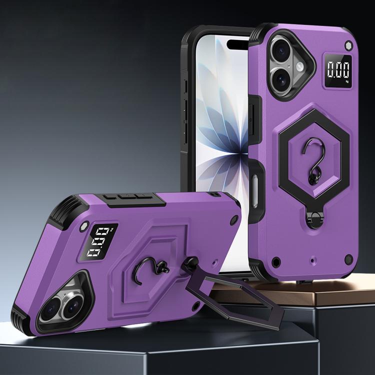 غطاء هاتف مع حامل مغناطيسي على شكل درع سداسي الوزن، لهواتف iPhone 17 Pro Max، iPhone 17 Pro، iPhone 17، iPhone Air، iPhone 16 Pro Max، iPhone 16 Pro