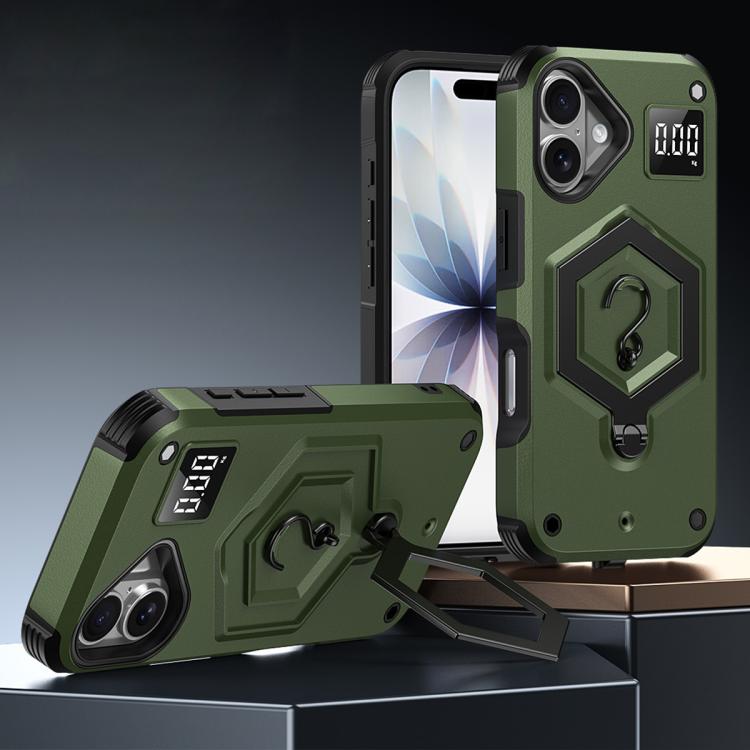 غطاء هاتف مع حامل مغناطيسي على شكل درع سداسي الوزن، لهواتف iPhone 17 Pro Max، iPhone 17 Pro، iPhone 17، iPhone Air، iPhone 16 Pro Max، iPhone 16 Pro