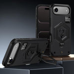 غطاء هاتف مع حامل مغناطيسي على شكل درع سداسي الوزن، لهواتف iPhone 17 Pro Max، iPhone 17 Pro، iPhone 17، iPhone Air، iPhone 16 Pro Max، iPhone 16 Pro