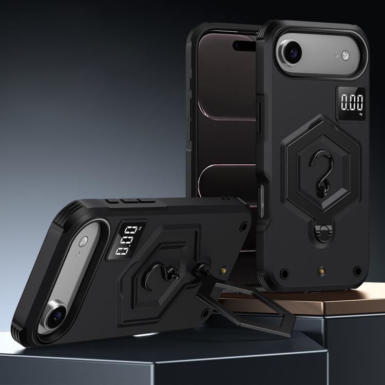 غطاء هاتف مع حامل مغناطيسي على شكل درع سداسي الوزن، لهواتف iPhone 17 Pro Max، iPhone 17 Pro، iPhone 17، iPhone Air، iPhone 16 Pro Max، iPhone 16 Pro