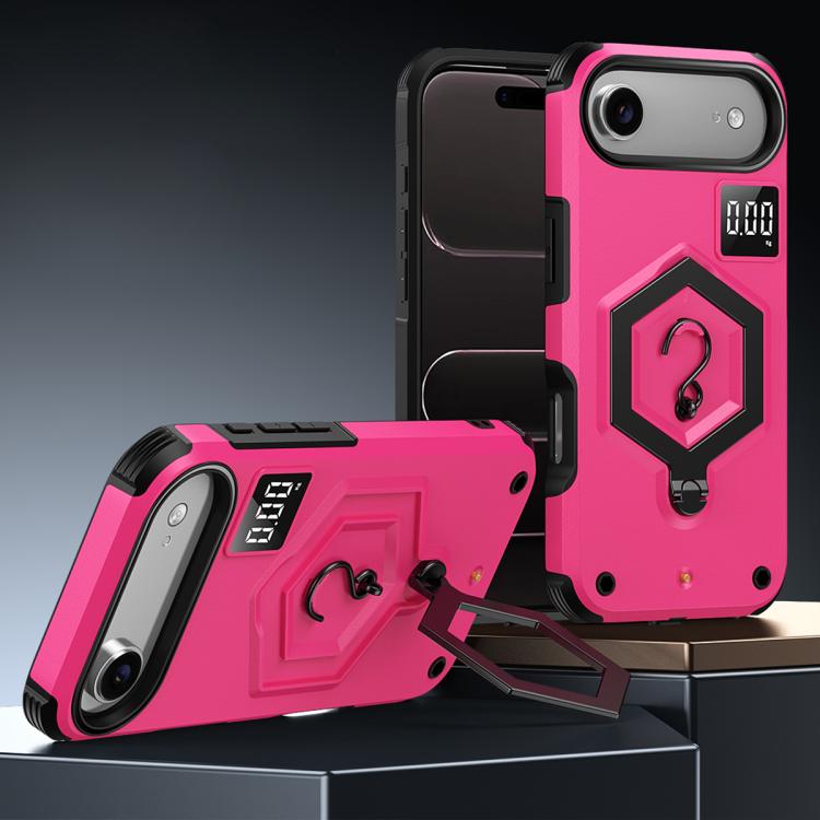 غطاء هاتف مع حامل مغناطيسي على شكل درع سداسي الوزن، لهواتف iPhone 17 Pro Max، iPhone 17 Pro، iPhone 17، iPhone Air، iPhone 16 Pro Max، iPhone 16 Pro