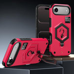 غطاء هاتف مع حامل مغناطيسي على شكل درع سداسي الوزن، لهواتف iPhone 17 Pro Max، iPhone 17 Pro، iPhone 17، iPhone Air، iPhone 16 Pro Max، iPhone 16 Pro