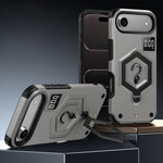 غطاء هاتف مع حامل مغناطيسي على شكل درع سداسي الوزن، لهواتف iPhone 17 Pro Max، iPhone 17 Pro، iPhone 17، iPhone Air، iPhone 16 Pro Max، iPhone 16 Pro