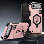 غطاء هاتف مع حامل مغناطيسي على شكل درع سداسي الوزن، لهواتف iPhone 17 Pro Max، iPhone 17 Pro، iPhone 17، iPhone Air، iPhone 16 Pro Max، iPhone 16 Pro
