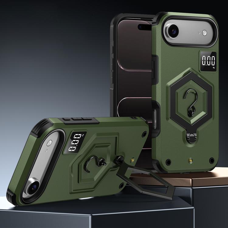 غطاء هاتف مع حامل مغناطيسي على شكل درع سداسي الوزن، لهواتف iPhone 17 Pro Max، iPhone 17 Pro، iPhone 17، iPhone Air، iPhone 16 Pro Max، iPhone 16 Pro