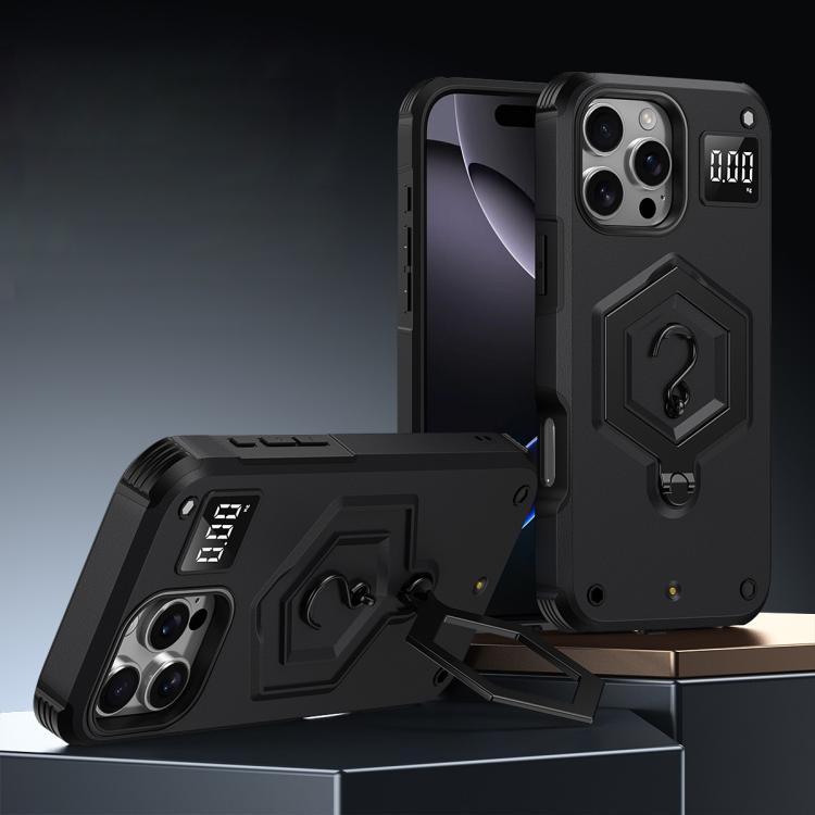 غطاء هاتف مع حامل مغناطيسي على شكل درع سداسي الوزن، لهواتف iPhone 17 Pro Max، iPhone 17 Pro، iPhone 17، iPhone Air، iPhone 16 Pro Max، iPhone 16 Pro