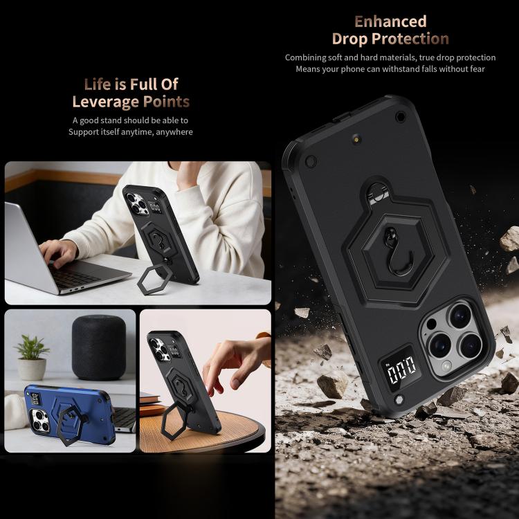 حافظة هاتف بمقياس وزن مغناطيسي بدرع سداسي، لهواتف iPhone 16، iPhone 15 Pro Max، iPhone 15 Pro، iPhone 15 Plus، iPhone 15، iPhone 14 Plus