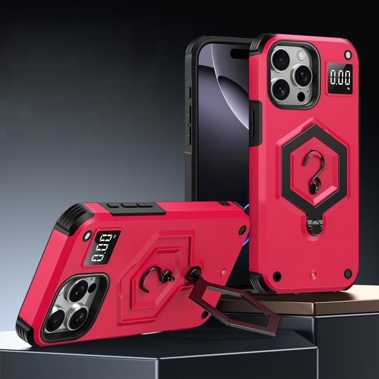 حافظة هاتف بمقياس وزن مغناطيسي بدرع سداسي، لهواتف iPhone 16، iPhone 15 Pro Max، iPhone 15 Pro، iPhone 15 Plus، iPhone 15، iPhone 14 Plus