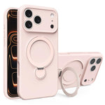 غطاء هاتف من السيليكون السائل مع حامل MagSafe، لهواتف iPhone 17 Pro Max، iPhone 17 Pro، iPhone 17، iPhone Air