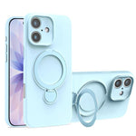 غطاء هاتف من السيليكون السائل مع حامل MagSafe، لهواتف iPhone 17 Pro Max، iPhone 17 Pro، iPhone 17، iPhone Air