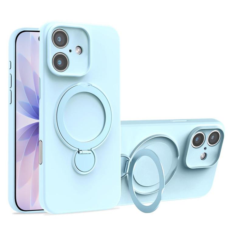 غطاء هاتف من السيليكون السائل مع حامل MagSafe، لهواتف iPhone 17 Pro Max، iPhone 17 Pro، iPhone 17، iPhone Air