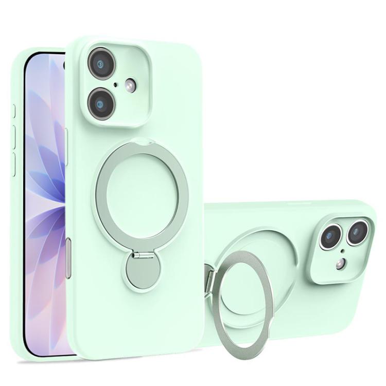 غطاء هاتف من السيليكون السائل مع حامل MagSafe، لهواتف iPhone 17 Pro Max، iPhone 17 Pro، iPhone 17، iPhone Air