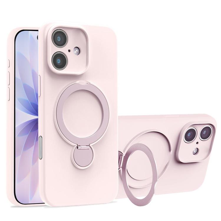 غطاء هاتف من السيليكون السائل مع حامل MagSafe، لهواتف iPhone 17 Pro Max، iPhone 17 Pro، iPhone 17، iPhone Air