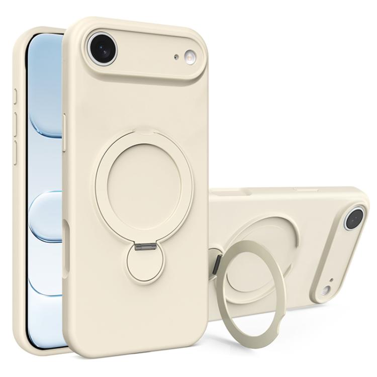 غطاء هاتف من السيليكون السائل مع حامل MagSafe، لهواتف iPhone 17 Pro Max، iPhone 17 Pro، iPhone 17، iPhone Air